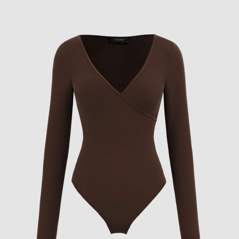 Cider Brown Wrap Bodysuit